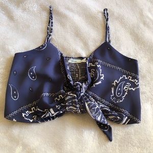 Urban Outfitters Bandana Front Tie Crop Top